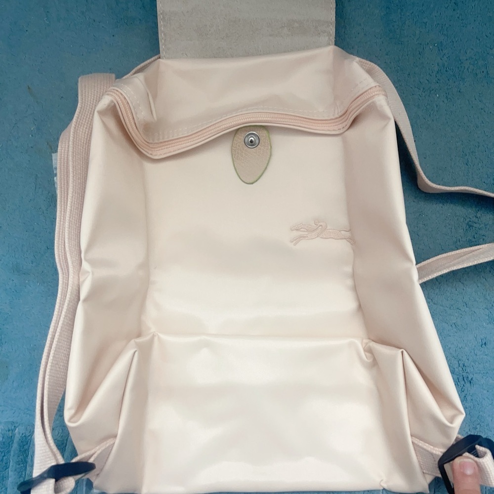 Longchamp Le Pliage Green Recycled Canvas Backpack ~NIP~ Flower - Picture 14 of 16
